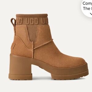 UGG Chestnut Suede Platform Ankle Boot